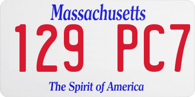 MA license plate 129PC7