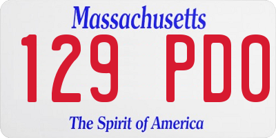 MA license plate 129PD0