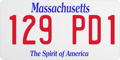 MA license plate 129PD1