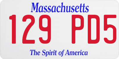 MA license plate 129PD5