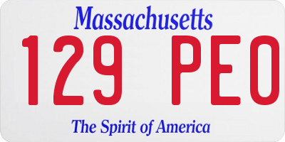 MA license plate 129PE0