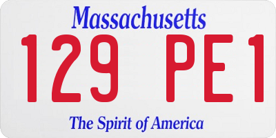 MA license plate 129PE1