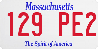 MA license plate 129PE2