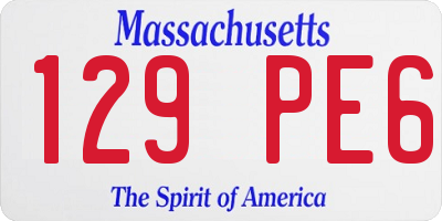 MA license plate 129PE6