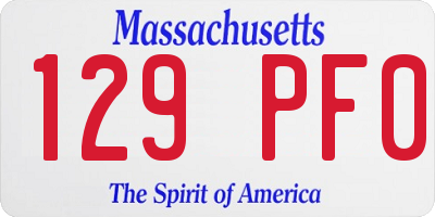MA license plate 129PF0