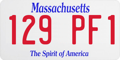 MA license plate 129PF1
