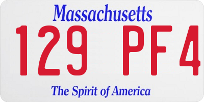 MA license plate 129PF4