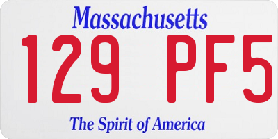 MA license plate 129PF5