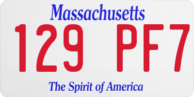 MA license plate 129PF7