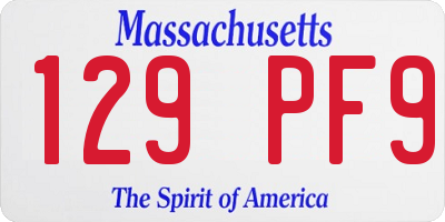 MA license plate 129PF9