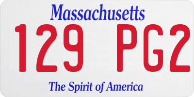 MA license plate 129PG2