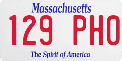 MA license plate 129PH0