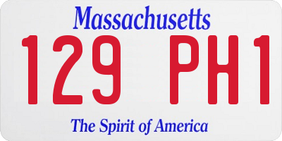 MA license plate 129PH1