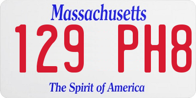 MA license plate 129PH8