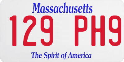 MA license plate 129PH9