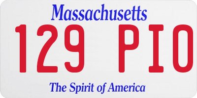 MA license plate 129PI0