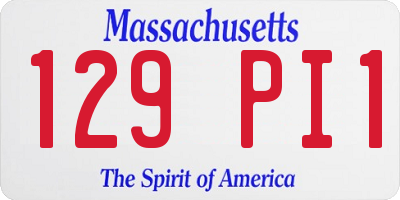 MA license plate 129PI1