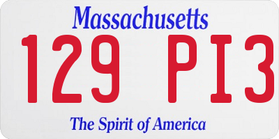 MA license plate 129PI3