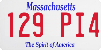 MA license plate 129PI4