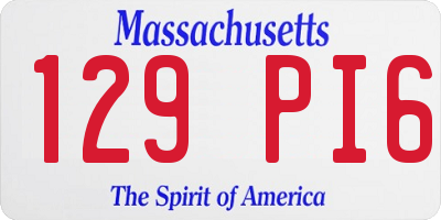 MA license plate 129PI6