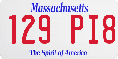 MA license plate 129PI8
