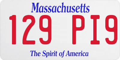 MA license plate 129PI9