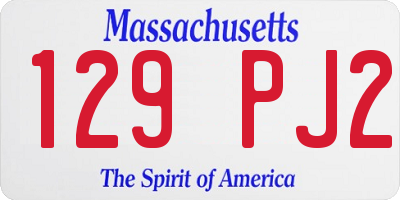 MA license plate 129PJ2