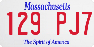 MA license plate 129PJ7