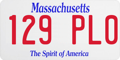 MA license plate 129PL0