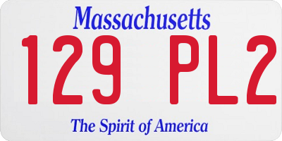 MA license plate 129PL2