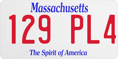 MA license plate 129PL4