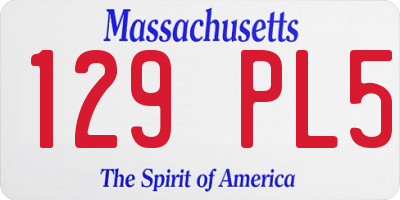 MA license plate 129PL5