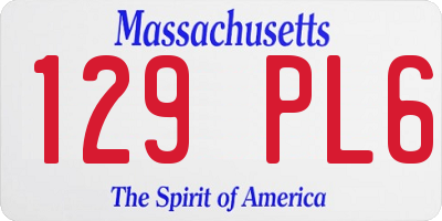 MA license plate 129PL6