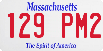 MA license plate 129PM2