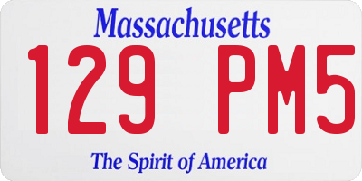 MA license plate 129PM5