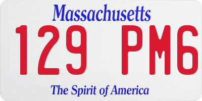 MA license plate 129PM6