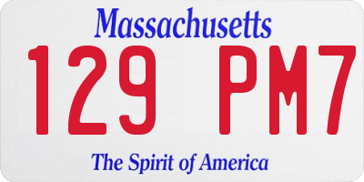 MA license plate 129PM7