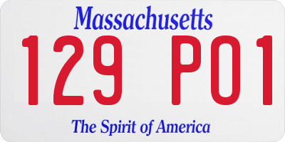 MA license plate 129PO1