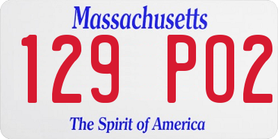 MA license plate 129PO2
