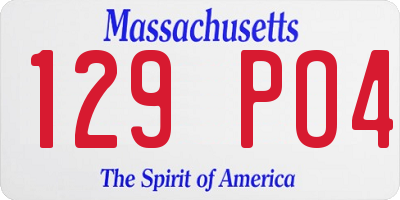 MA license plate 129PO4