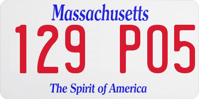 MA license plate 129PO5