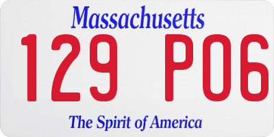 MA license plate 129PO6