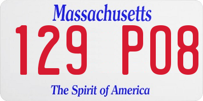 MA license plate 129PO8