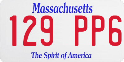 MA license plate 129PP6