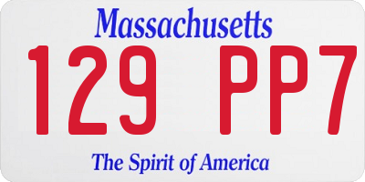 MA license plate 129PP7