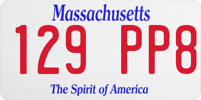 MA license plate 129PP8