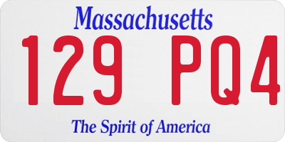 MA license plate 129PQ4