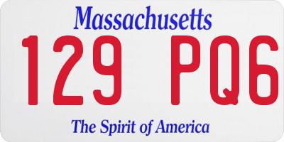MA license plate 129PQ6