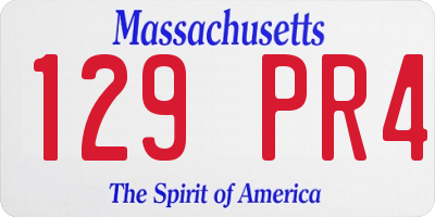 MA license plate 129PR4