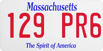 MA license plate 129PR6